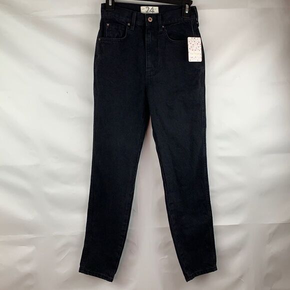 Free People Black Out high rise straight leg jeans - Picture 1 of 14